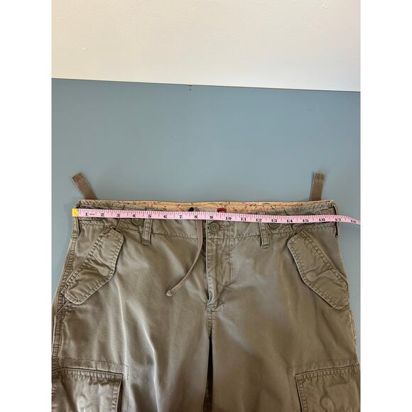 Vtg Y2K Old Navy green cargo pants size 10 ultra low waist wide leg embroidery - Picture 7 of 7